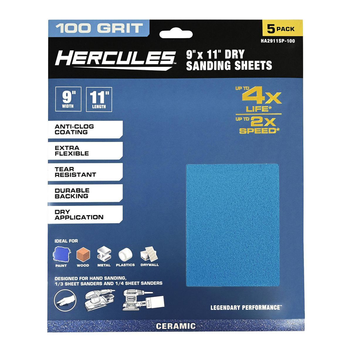 100-Grit Dry Sanding Sheets 5-Pack T577