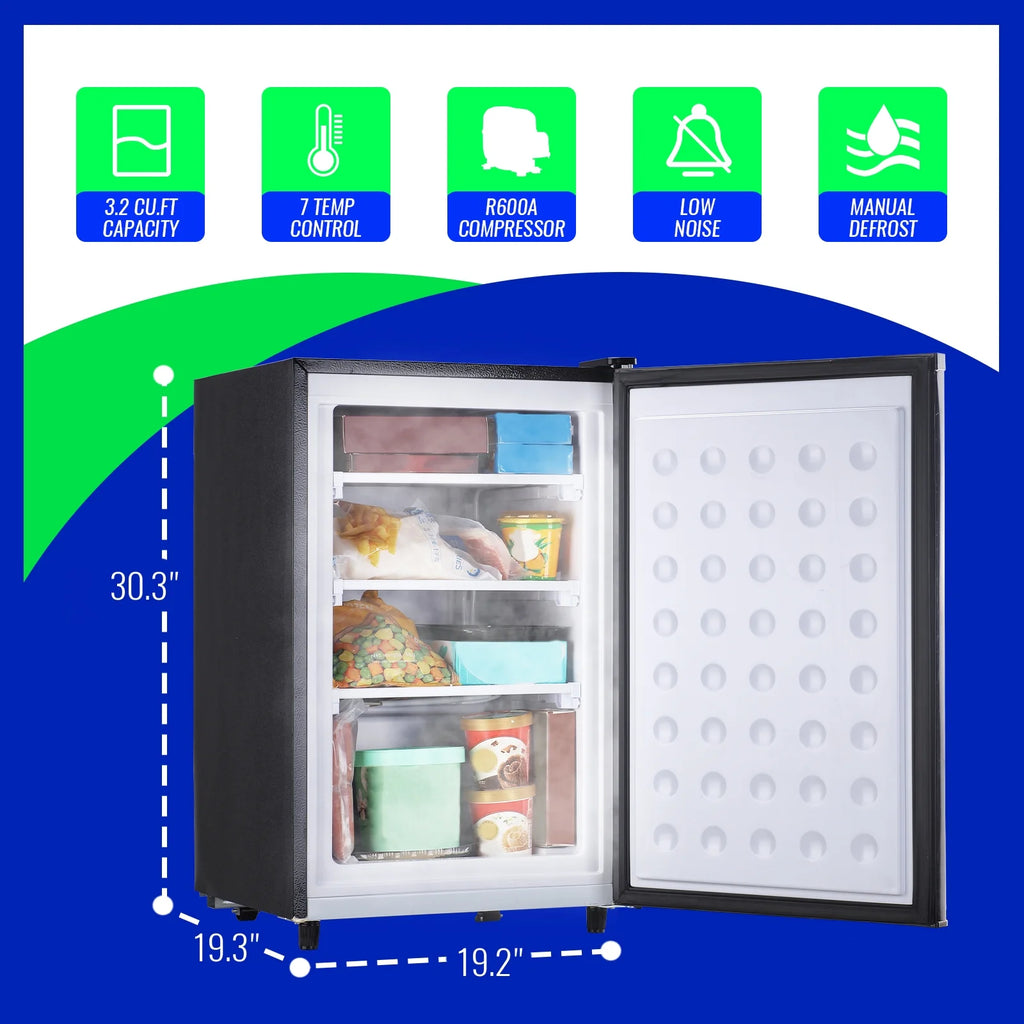 Single Door Compact Upright Freezer 3.2 Cu.Ft I3409