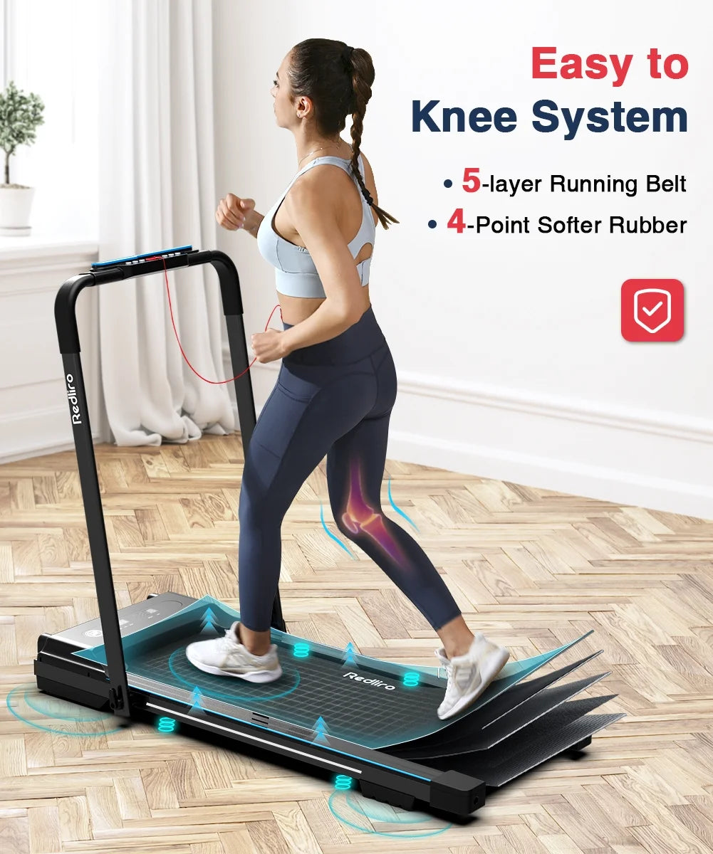 Folding Treadmill with Desk Adjustable Height 265LBS 2.25HP D88766
