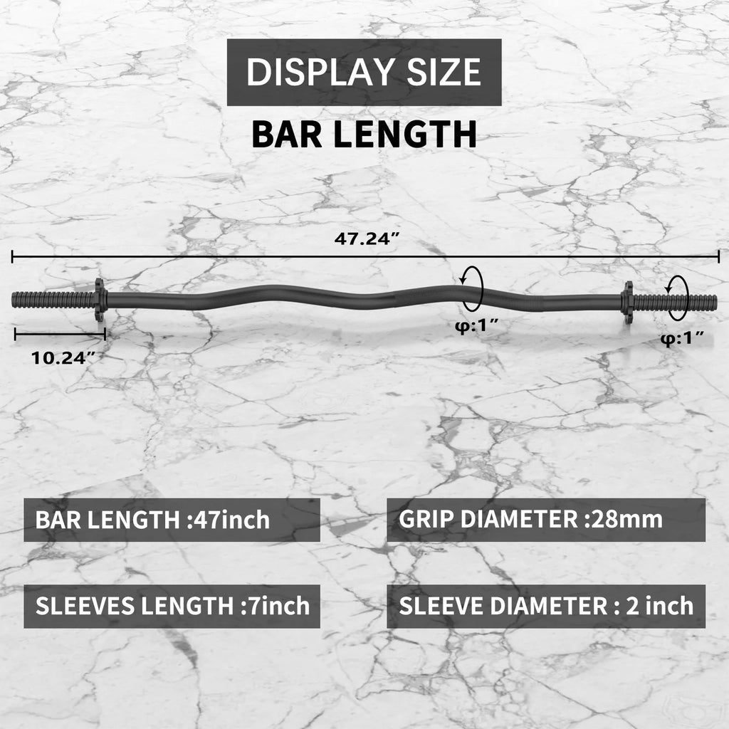 47'' Olympic Curl Bar with Collars Z328