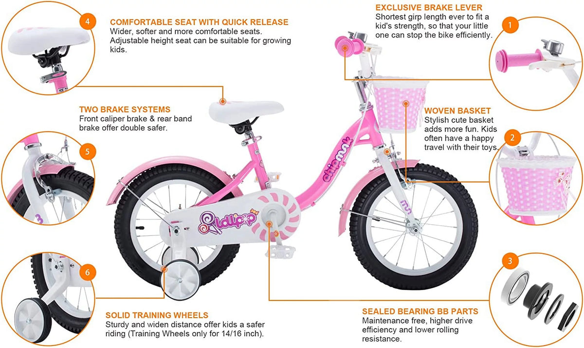 Green 14 Inch Kids Bike with Basket Y930213