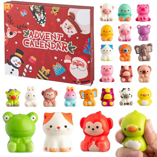 Christmas Advent Calendar with 24 Fidget Mochi Squishies Toys F9515