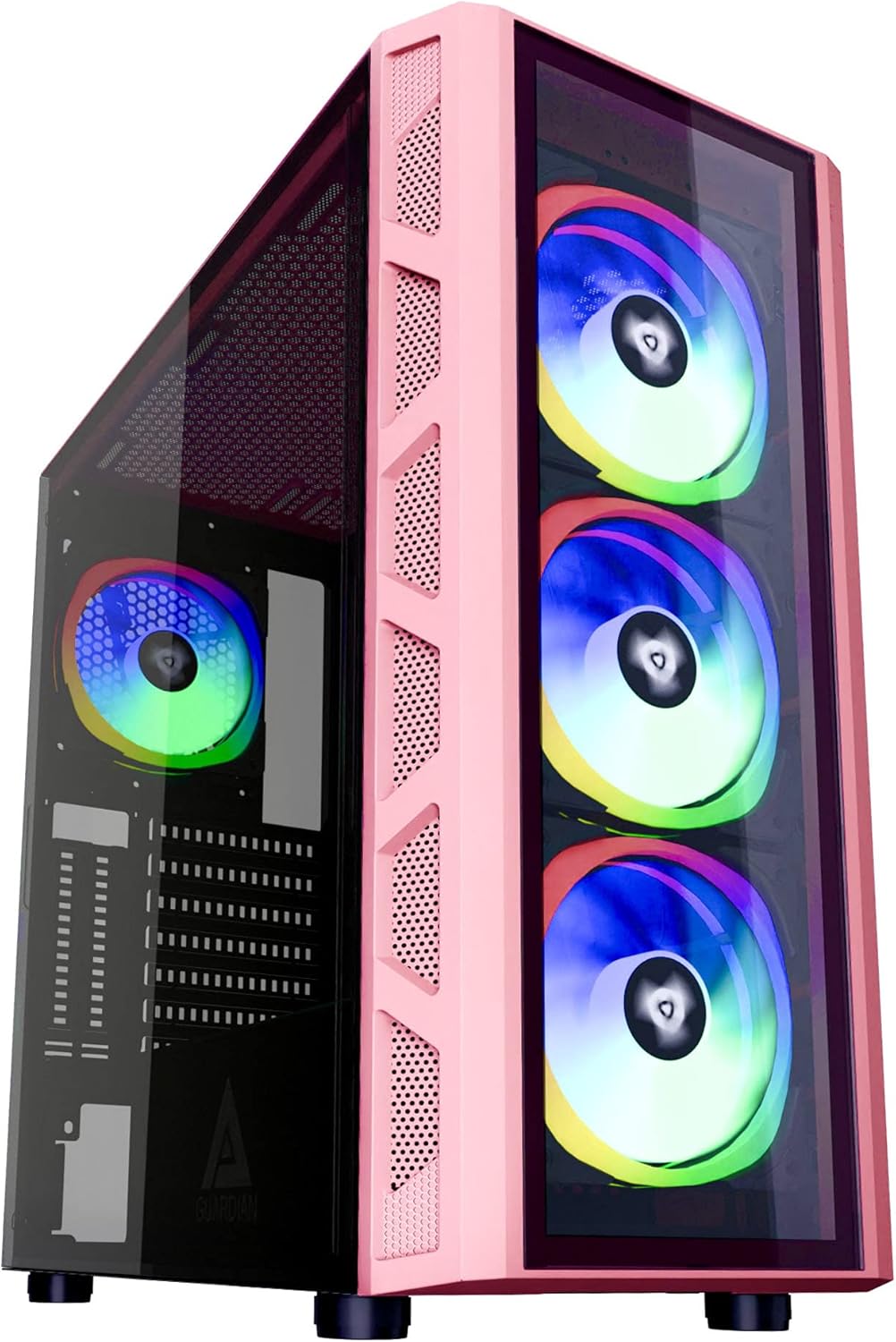 Mid Tower Gaming Case with Tempered Glass Panels and 4 RGB Fans E60462
