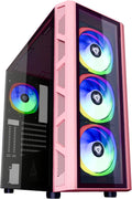 Mid Tower Gaming Case with Tempered Glass Panels and 4 RGB Fans E60462