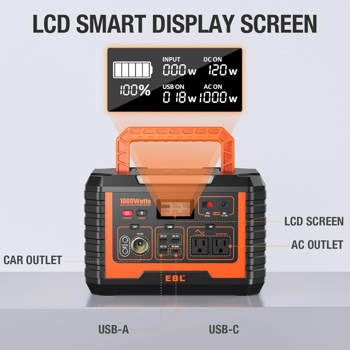 Portable Power Station 1000W 999Wh Solar Generator T7032