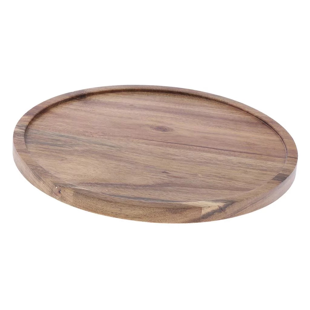 Wooden Rotating Cake Plate with Glass Lid Q70844