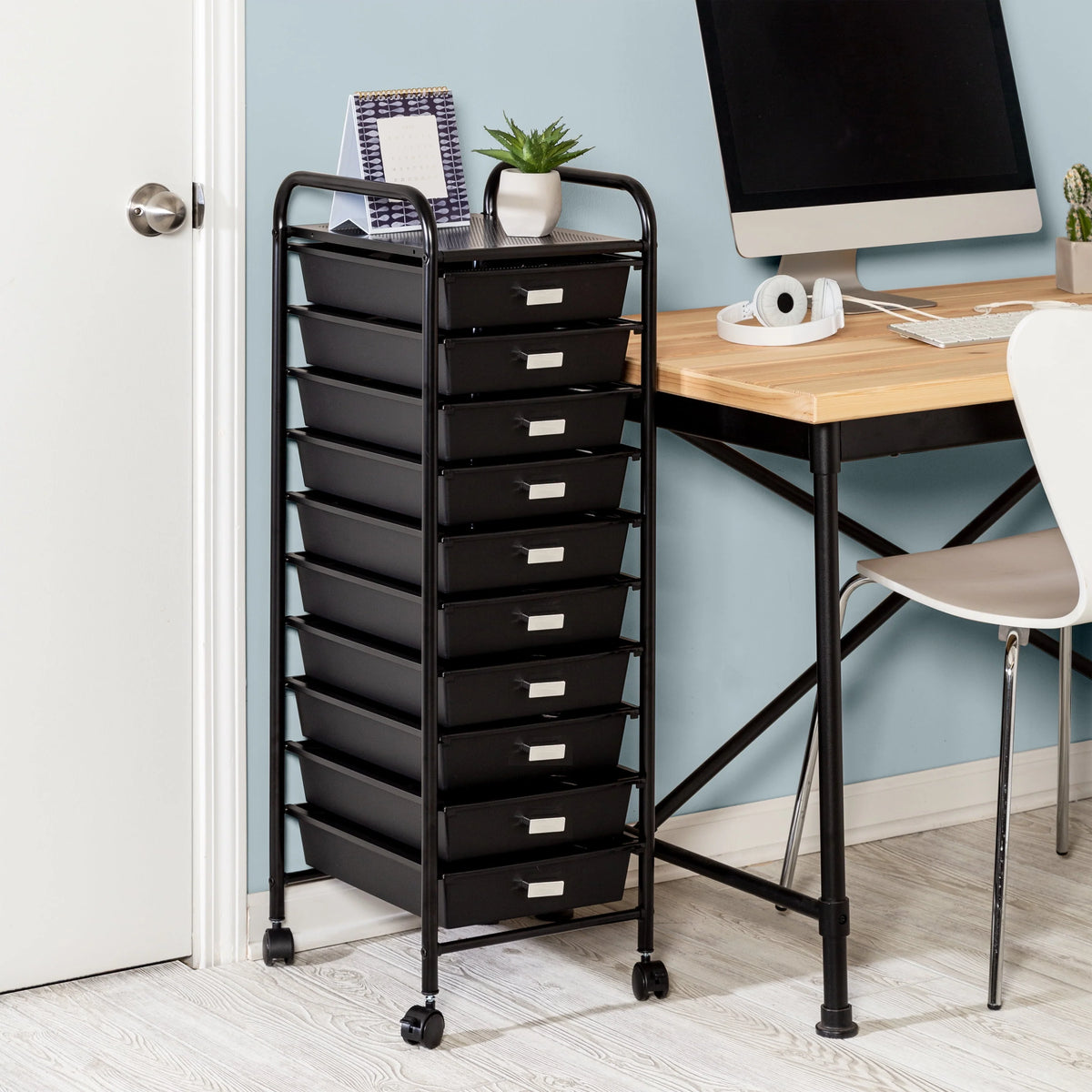 10 Drawer Rolling Cart T167