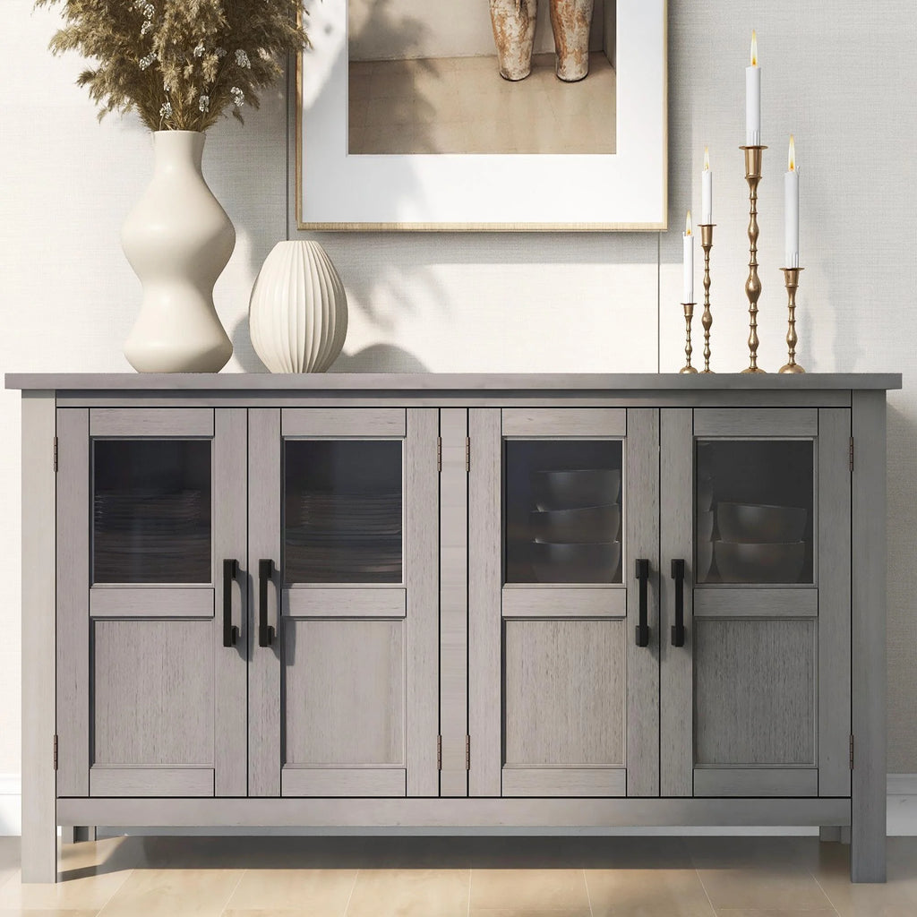 Buffet Cabinet with 4 Doors and Adjustable Shelves P665