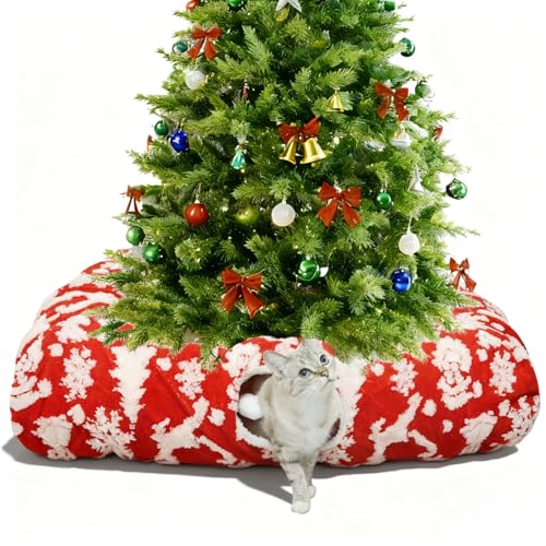 Christmas Cat Tunnel Bed with Warm Mat G19438
