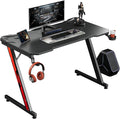 44 Inch Z Shaped Gaming Desk with Cup Holder & Headphone Hook R972951