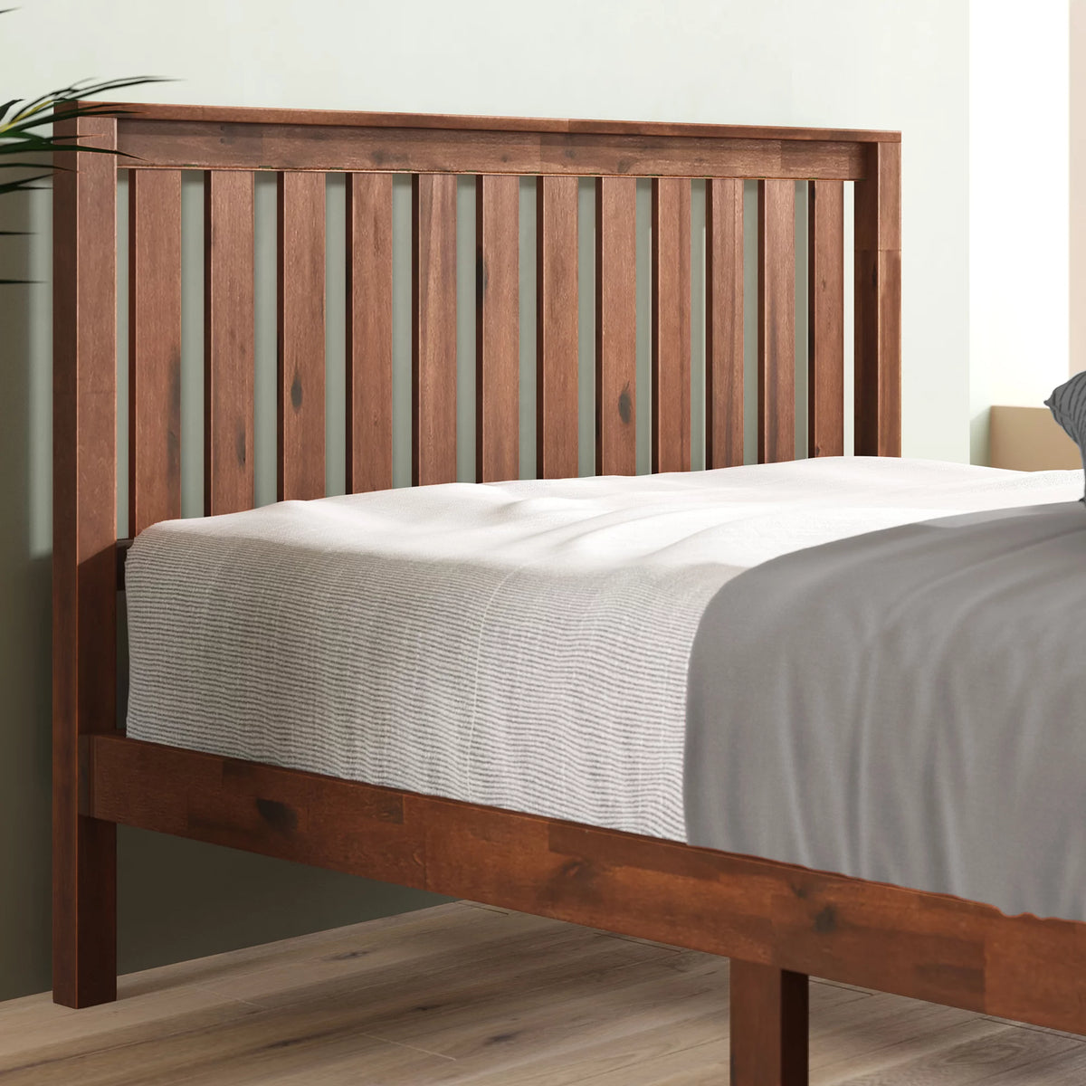 Queen Wood Platform Bed Frame with Headboard A142