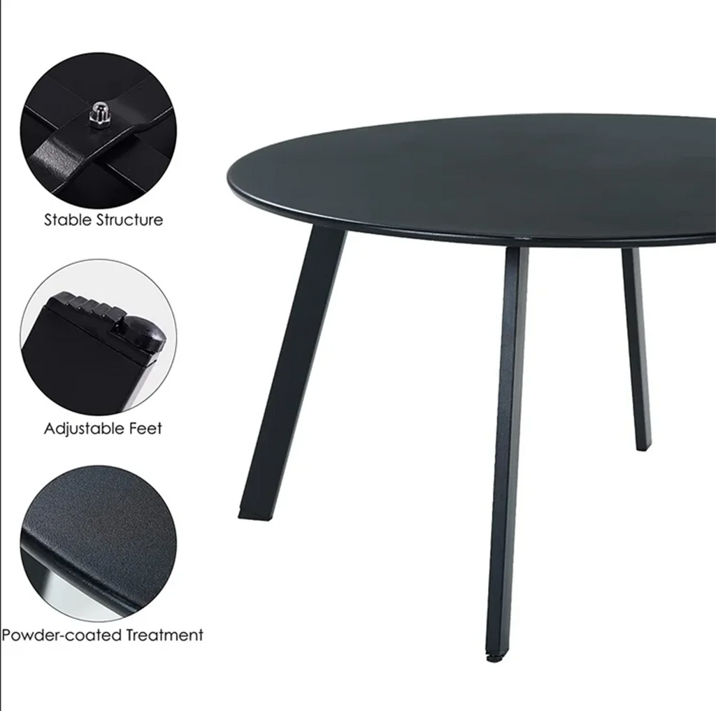 Black Round Metal End Table J272594