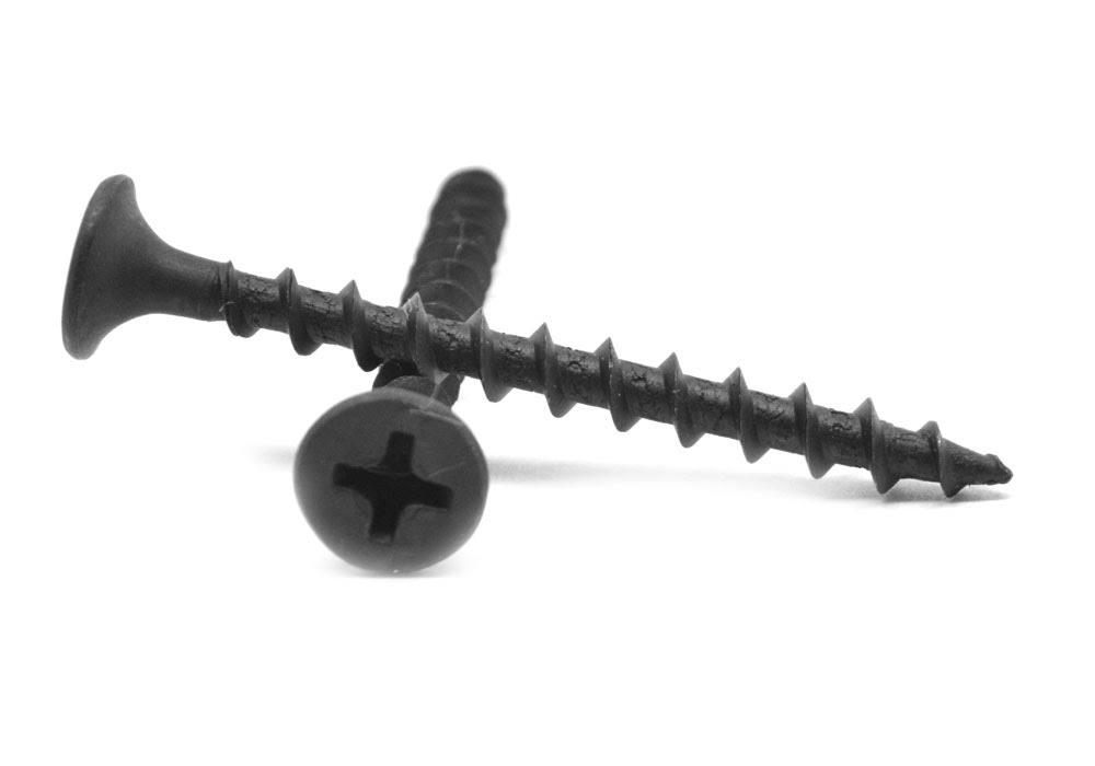 #8 x 2 1/2 Fine Thread Drywall Screw Phillips Bugle Head Black Phosphate Q556312
