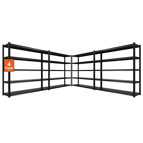 72" H 5 Tier Metal Shelving 2000LBS Black G305