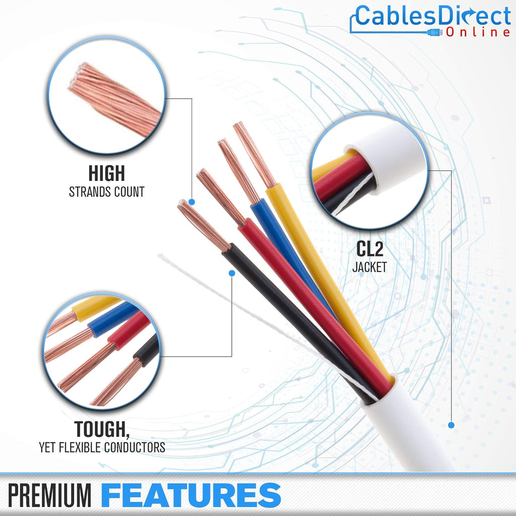 500ft 16AWG 2 Conductors CL2 Rated Speaker Cable Wire J296