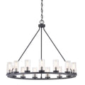 15-Light Graphite Chandelier with Clear Seeded Glass J55505