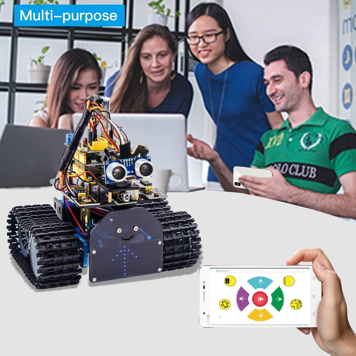 Mini Tank Robot Smart Car Kit with IR and App Control C456