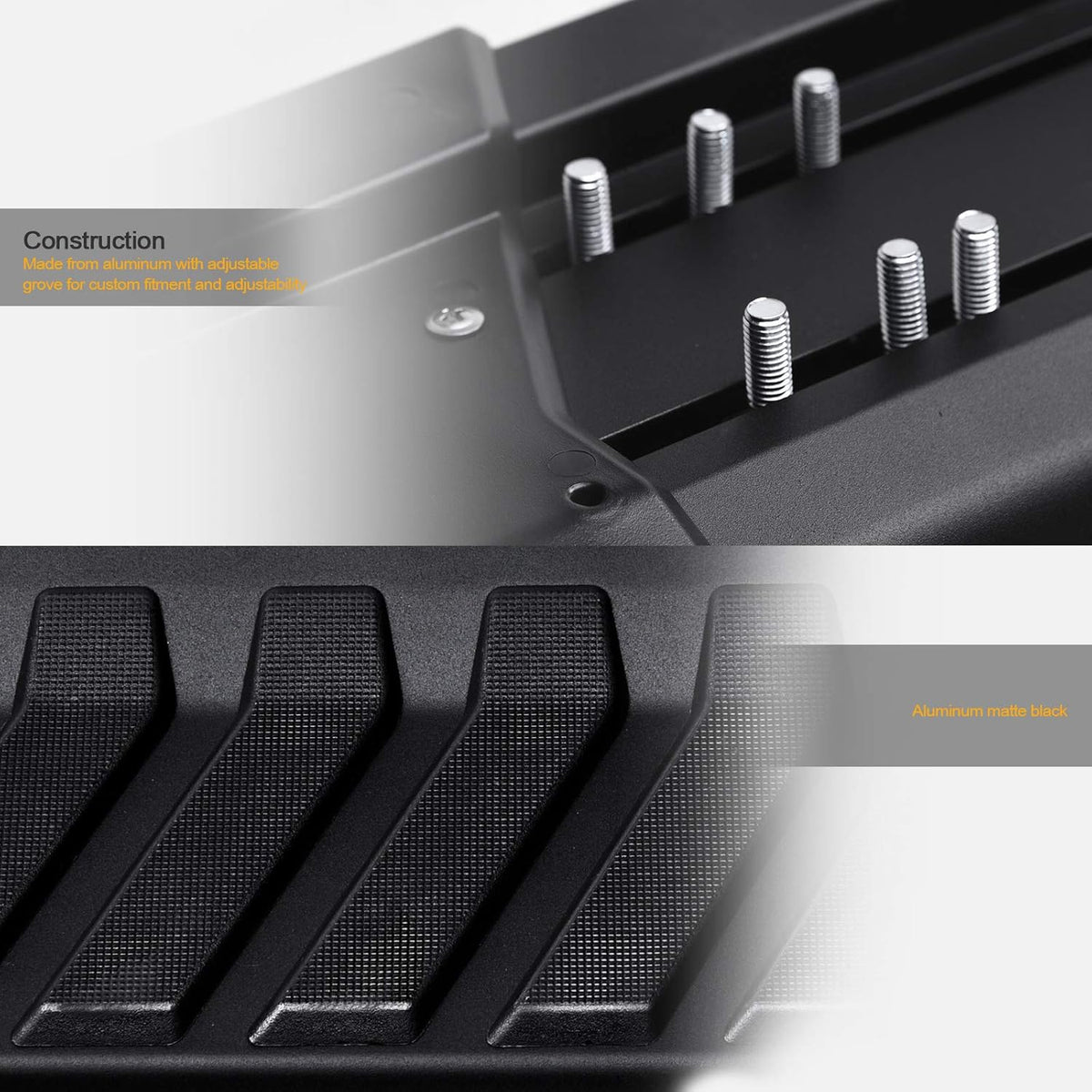 Aluminum Running Boards Matte Black U986
