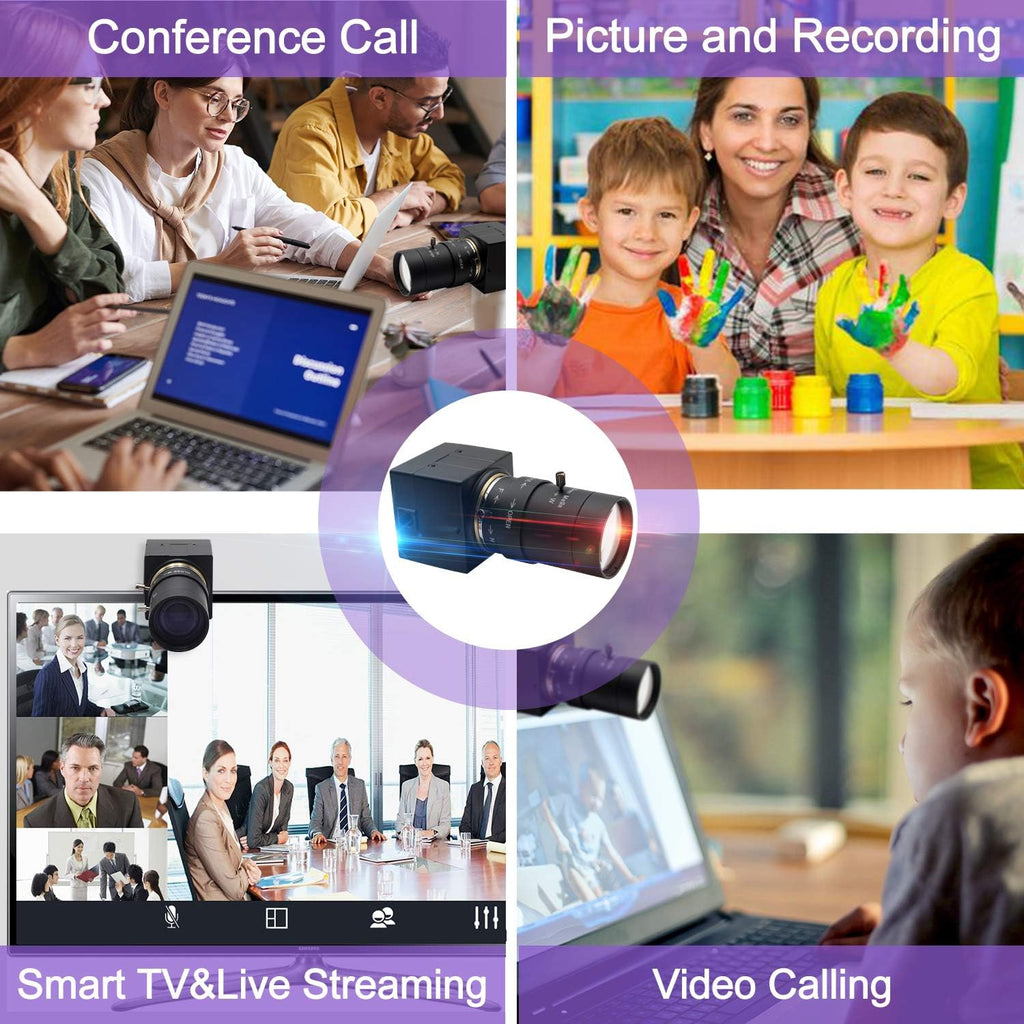 USB 5-50mm Varifocal Lens 1080P CMOS Webcam Q715382