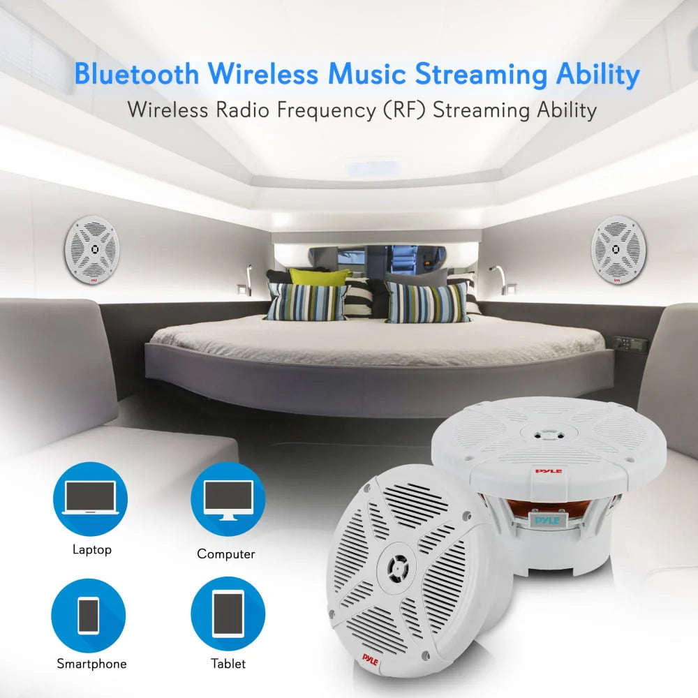 6.5 Inch 600 W 2 Way Waterproof Bluetooth Marine Speakers, Pair K860505