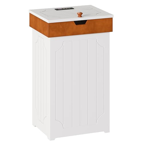 Black 13 Gallon Wooden Trash Can Cabinet R11359