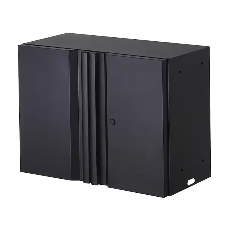 Black 24-Gauge Steel Wall Mounted Garage Cabinet H687351