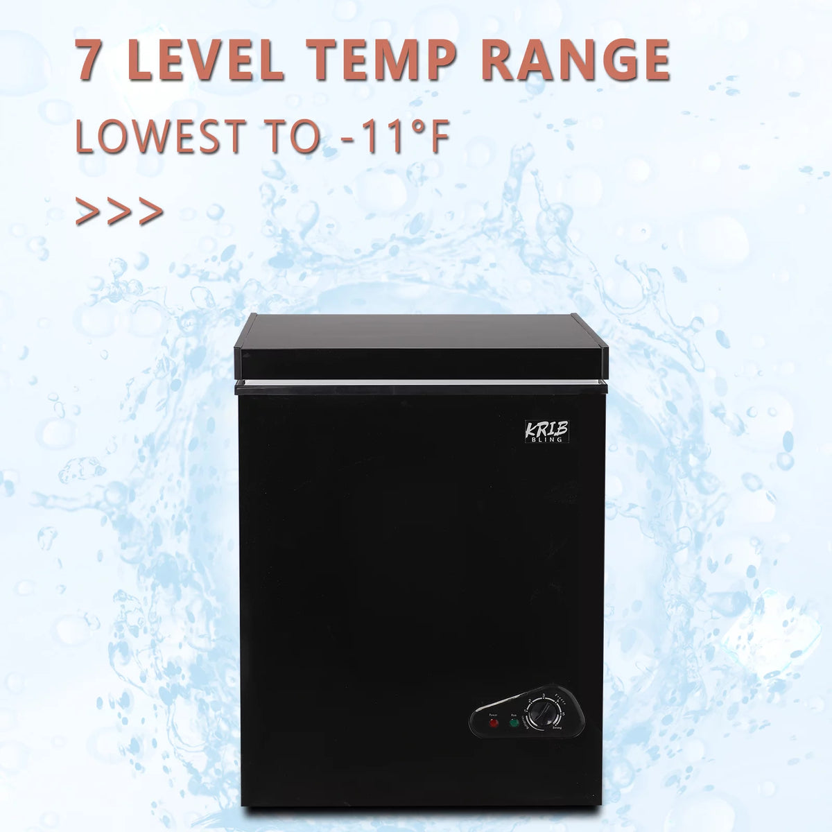 3.5 Cu.Ft Black Chest Freezer with Removable Basket Y95258