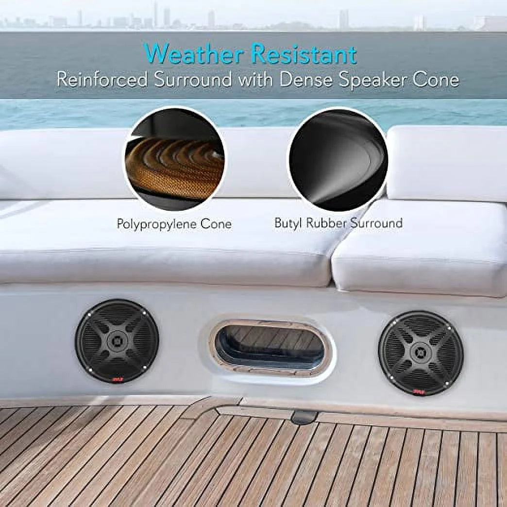 6.5 Inch 600 W 2 Way Waterproof Bluetooth Marine Speakers, Pair K860505