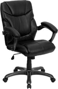 Black Leather Swivel Task Chair C428322