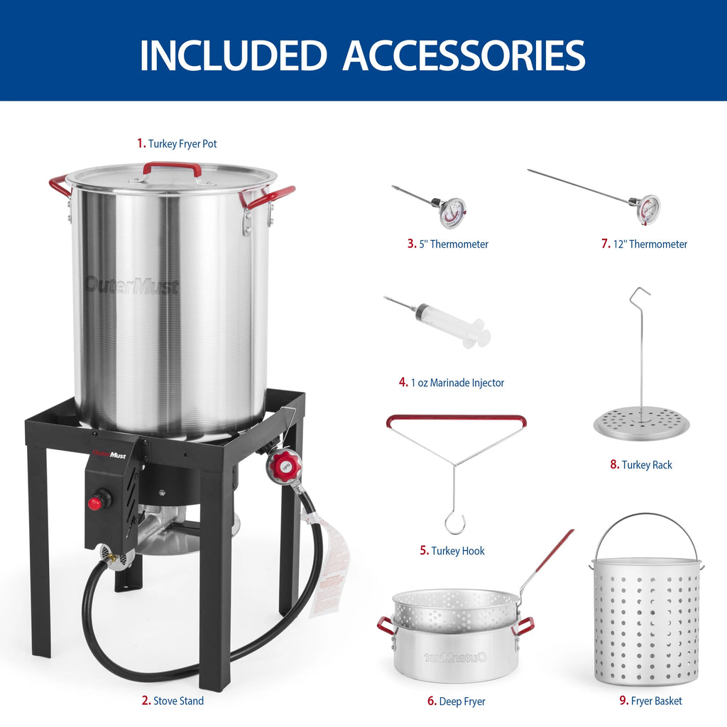 30 QT Turkey Fryer with Basket and Burner Set R79904