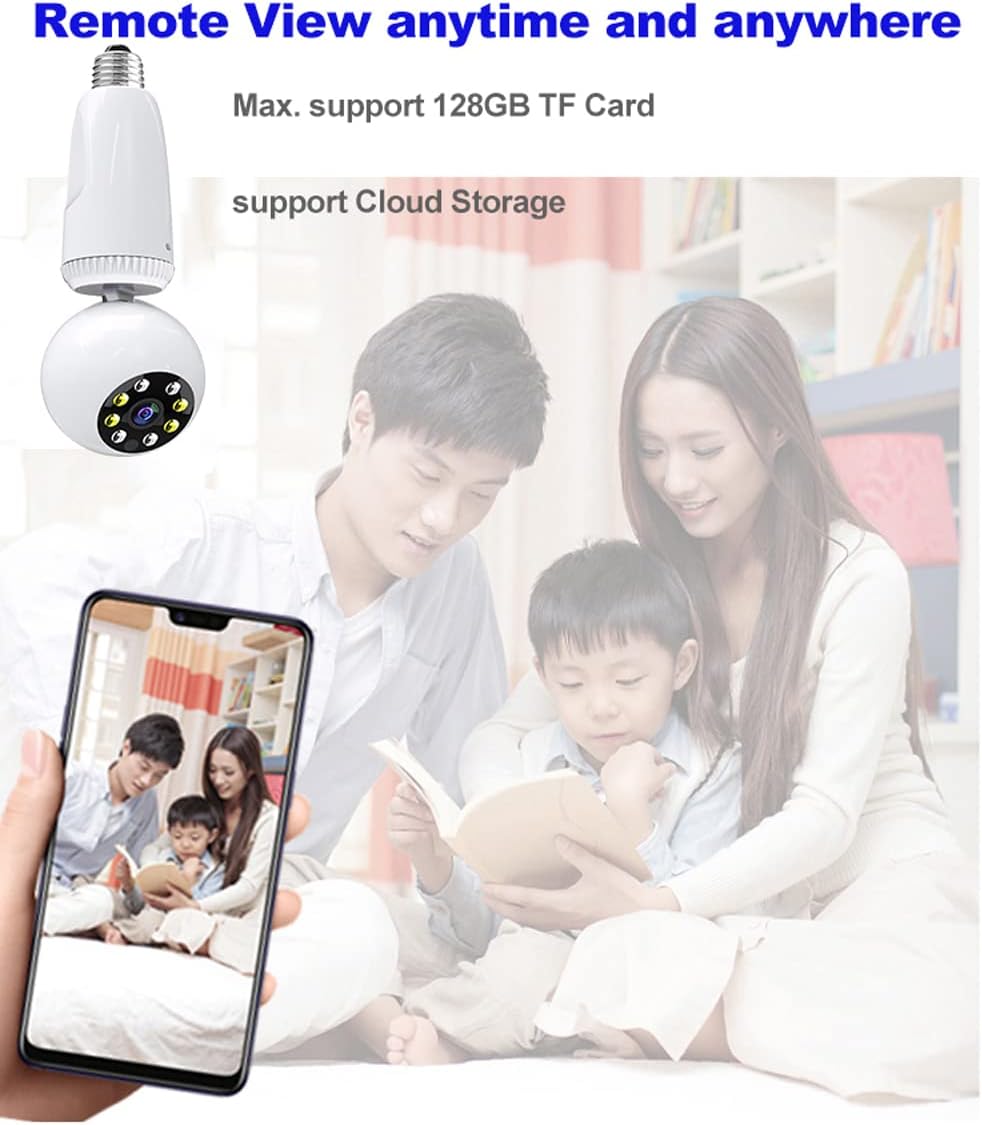 2MP 1080P Wireless PTZ Security Camera with E27 Bulb Connector D218