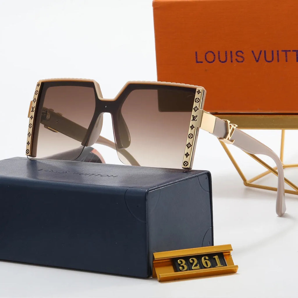 Luxury Four-Leaf Flower Half-Frame Polarized Sunglasses D28177