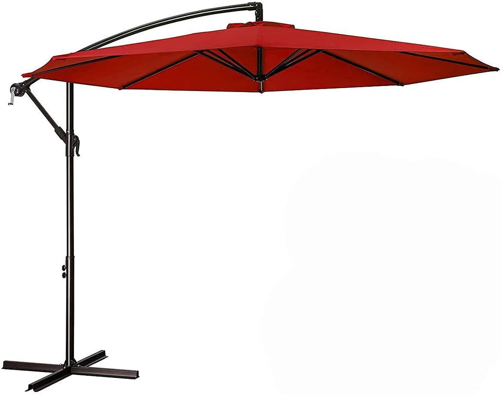 10ft Offset Cantilever Patio Umbrella with Cross Base Z268860
