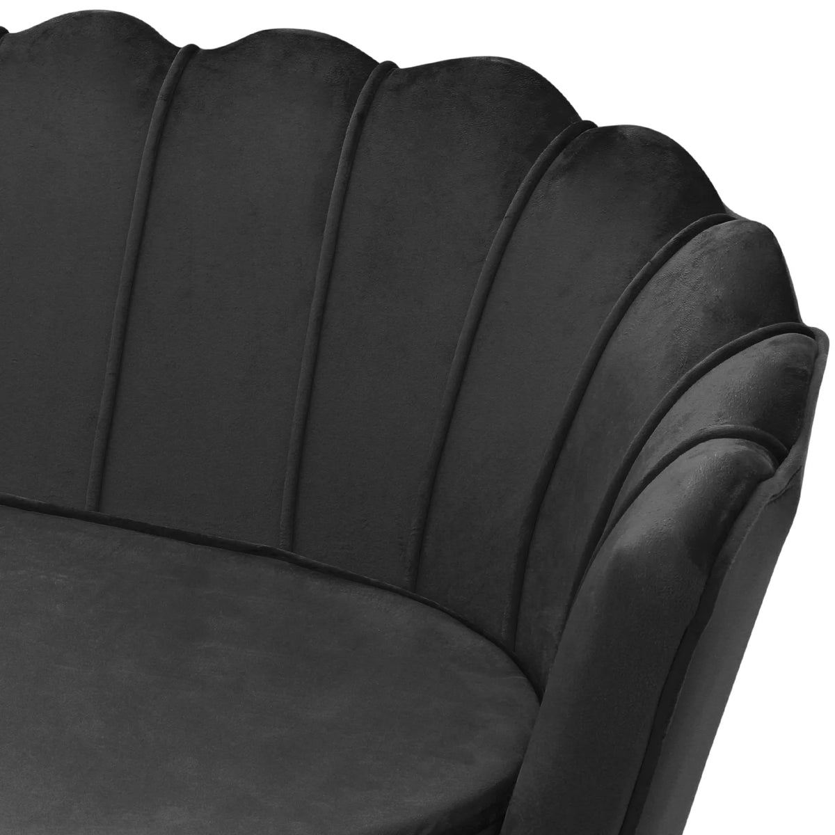 Black Tufted Velvet Loveseat with Pillows V7388