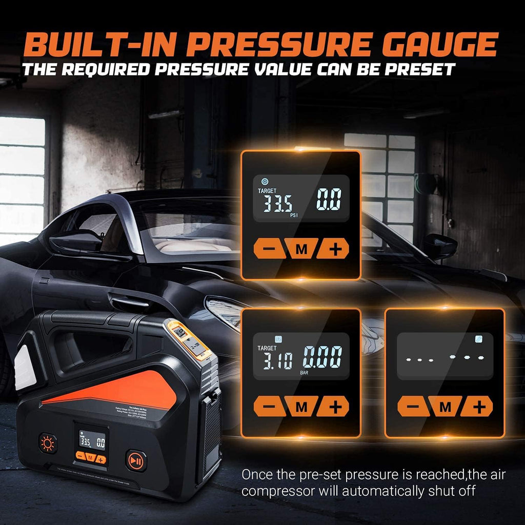 Portable Air Compressor Tire Inflator with Pressure Gauge Q213