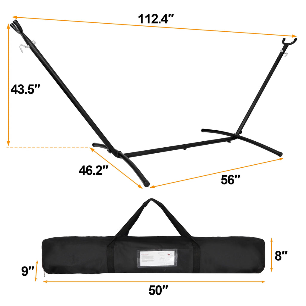 Portable Double Outdoor Hammock with 9FT Stand Set, Carry Case, Brown R1265