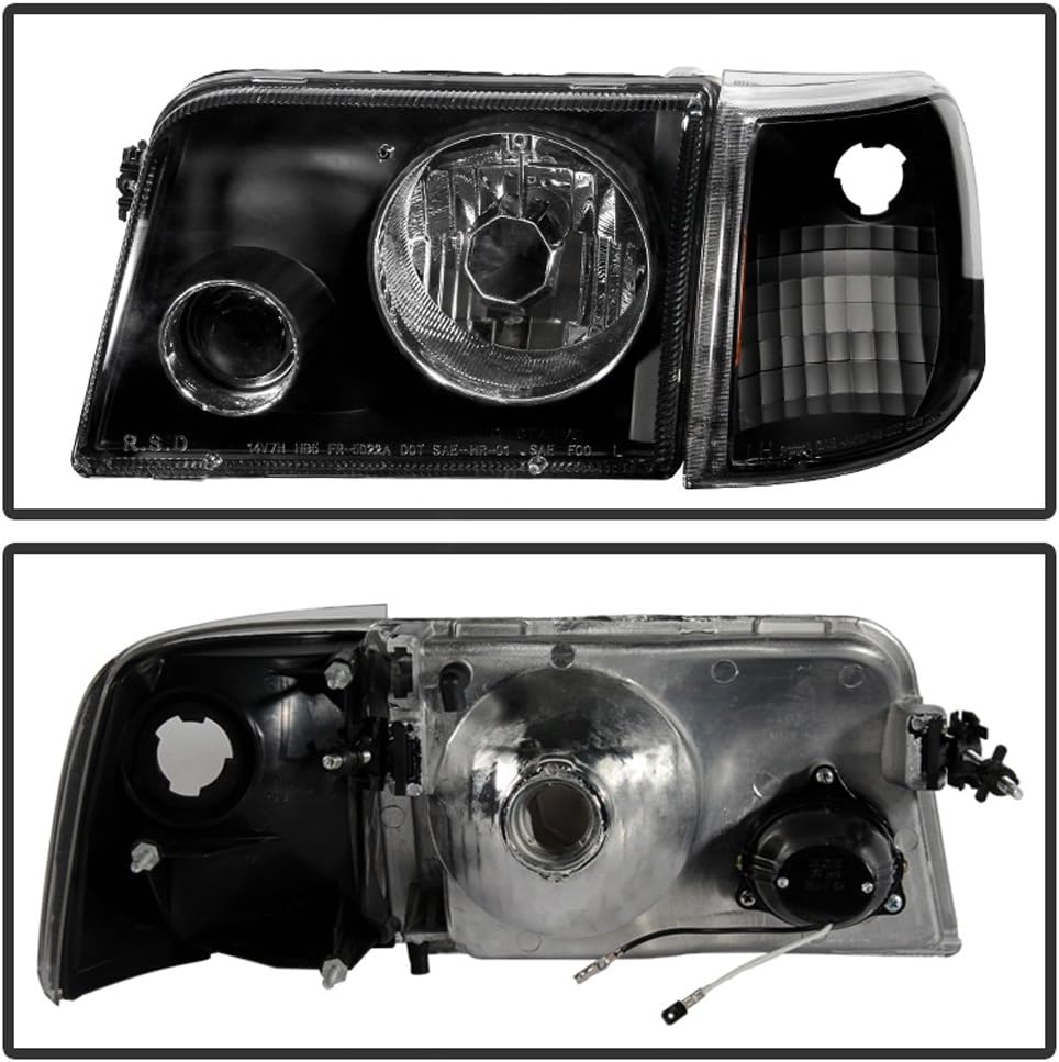 Black Headlights + Corner Signal Lamps with Fog Lights X51737