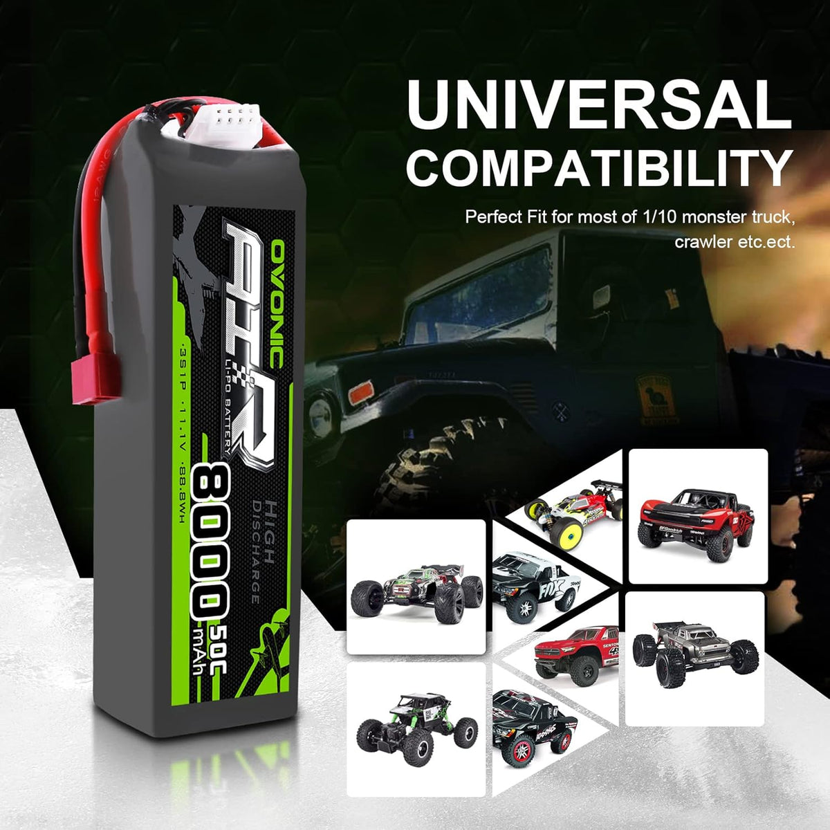 3s 8000mAh 11.1V Lipo Battery 2 Packs Q315