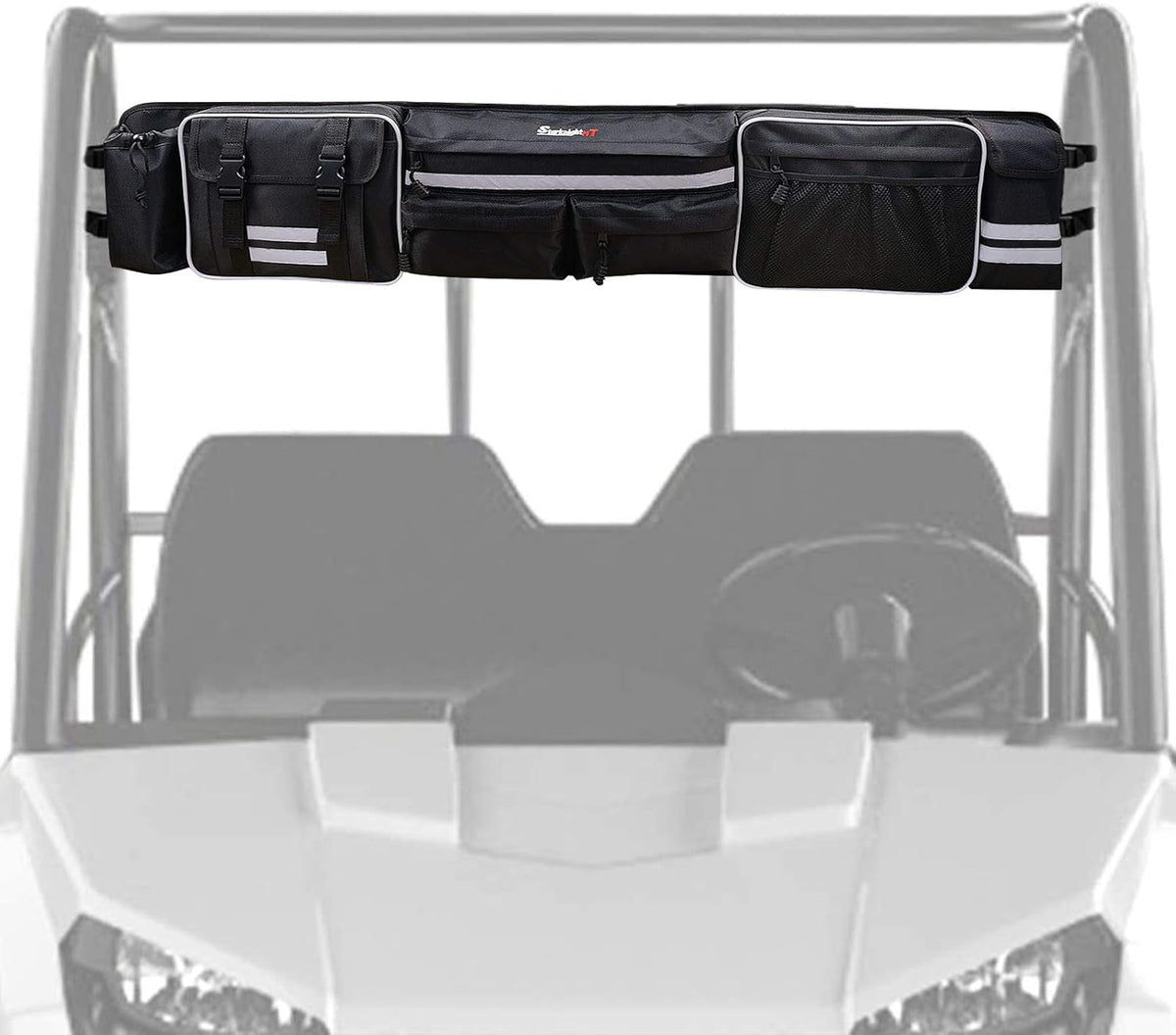 UTV Large Roll Cage Organizer, Cargo Rear Storage Bag with Reflective Strip R9640