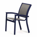 Stacking Patio Dining Armchair Textured Silver Alloy P99037