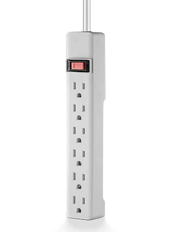 6 Outlet Power Strip with 2.5 ft Cord, White F807