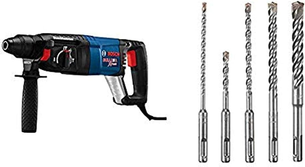 8 Amp 1 Inch Corded Variable Speed SDS-Plus Rotary Hammer Power Drill with Carrying Case E58818