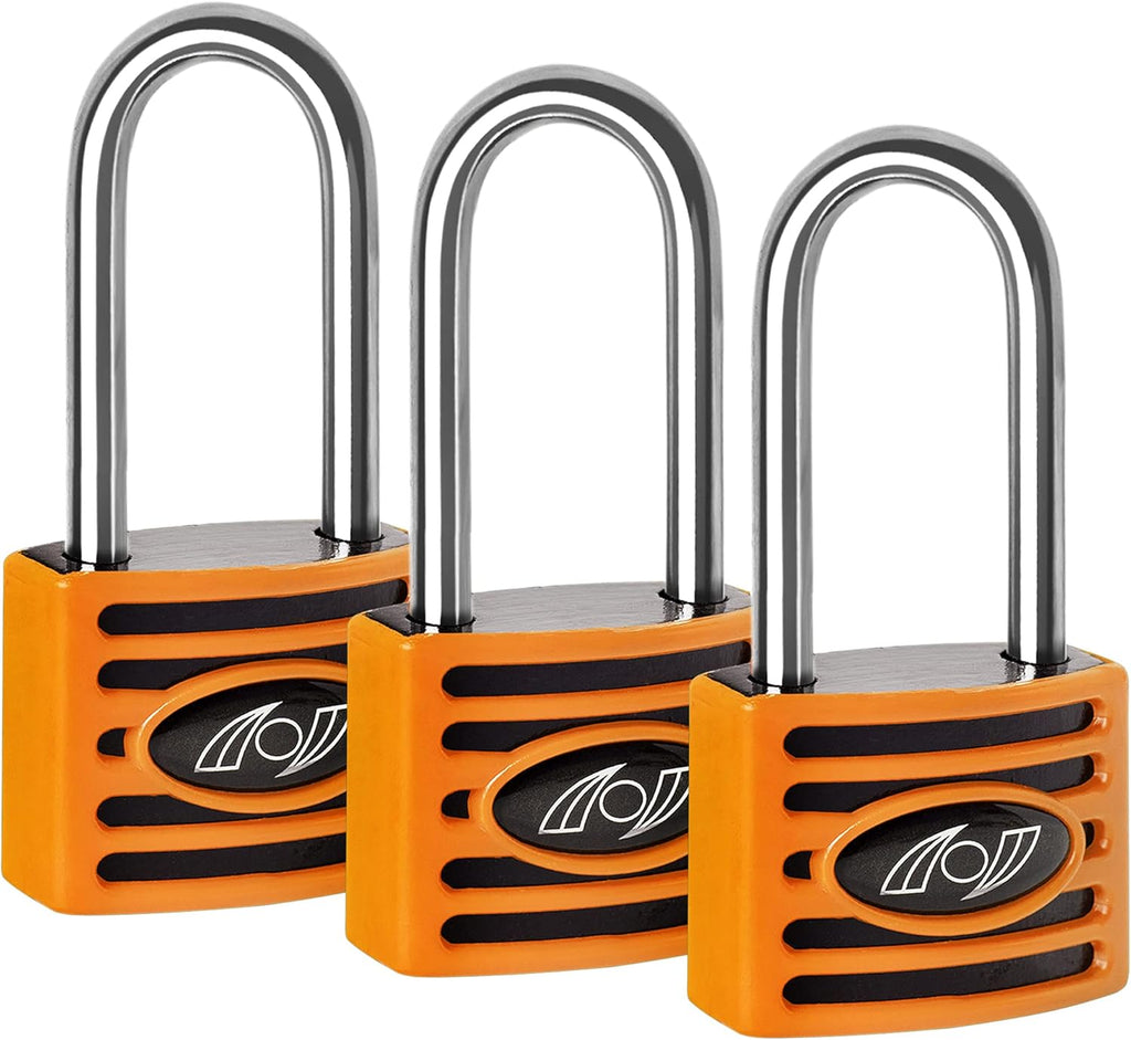 2.5 Inch Long Shackle Keyed Alike Padlocks 6 Pack Red A82251