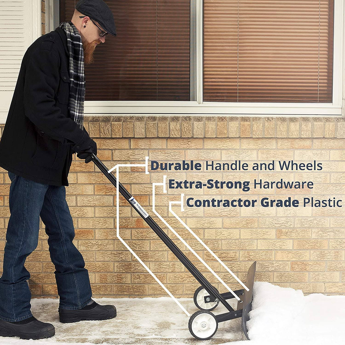 36-Inch Heavy Duty Wheeled Snow Pusher W756