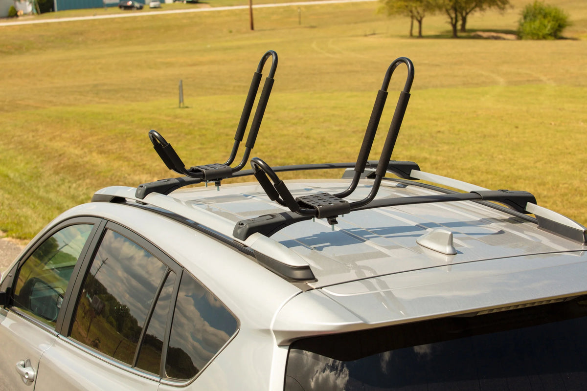 Black Roof-Mounted Kayak Carrier with Straps & Hardware R75887