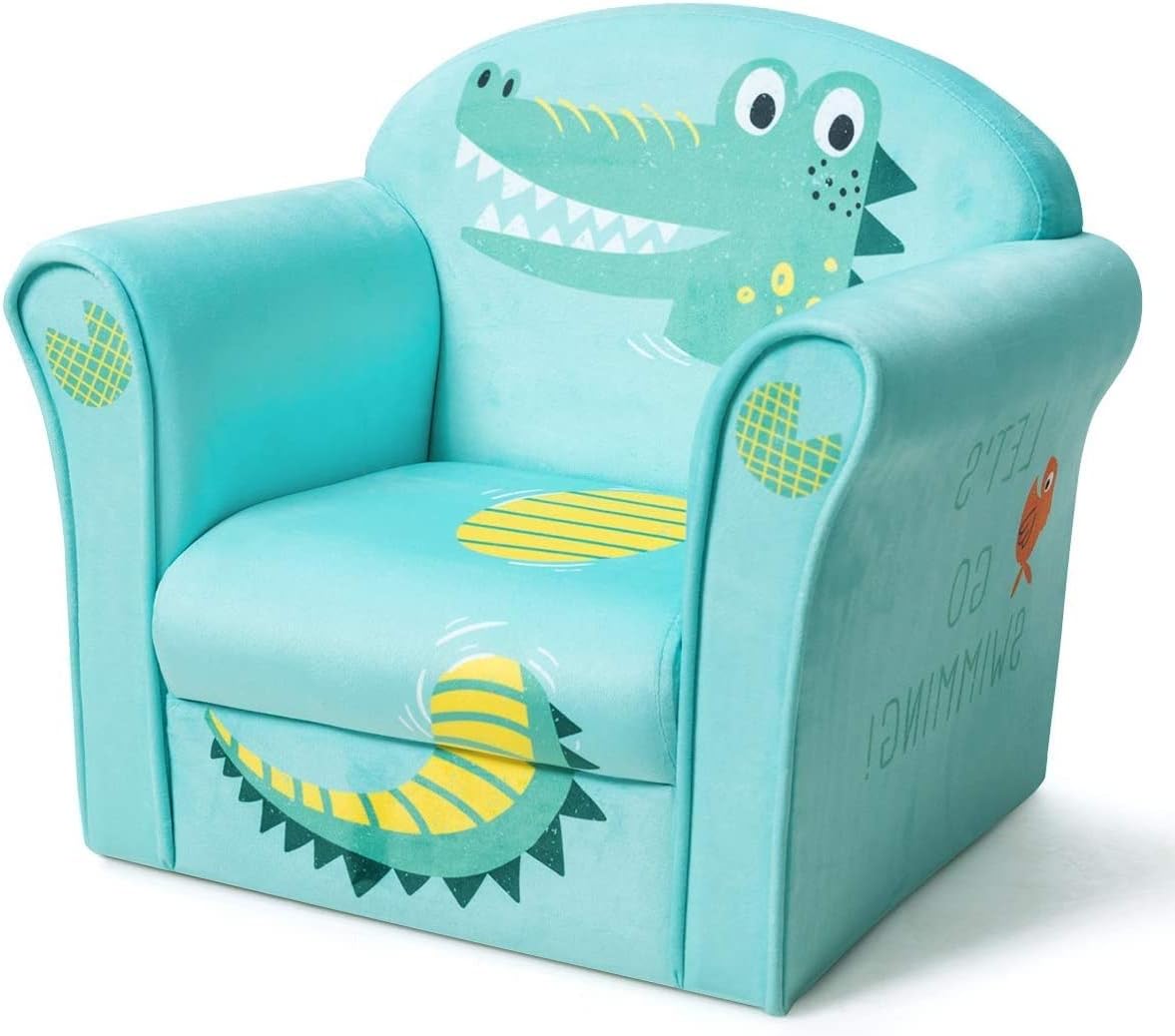 Kids Sofa with Cute Pattern and Wood Construction K9654