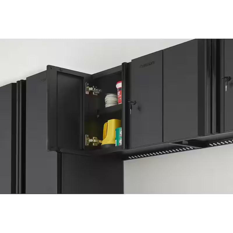 Black 24-Gauge Steel Wall Mounted Garage Cabinet H687351