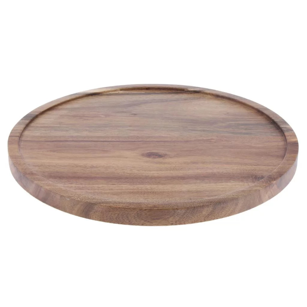 Wooden Rotating Cake Plate with Glass Lid Q70844