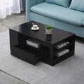 Black Tea Table with 2 Drawers W93970