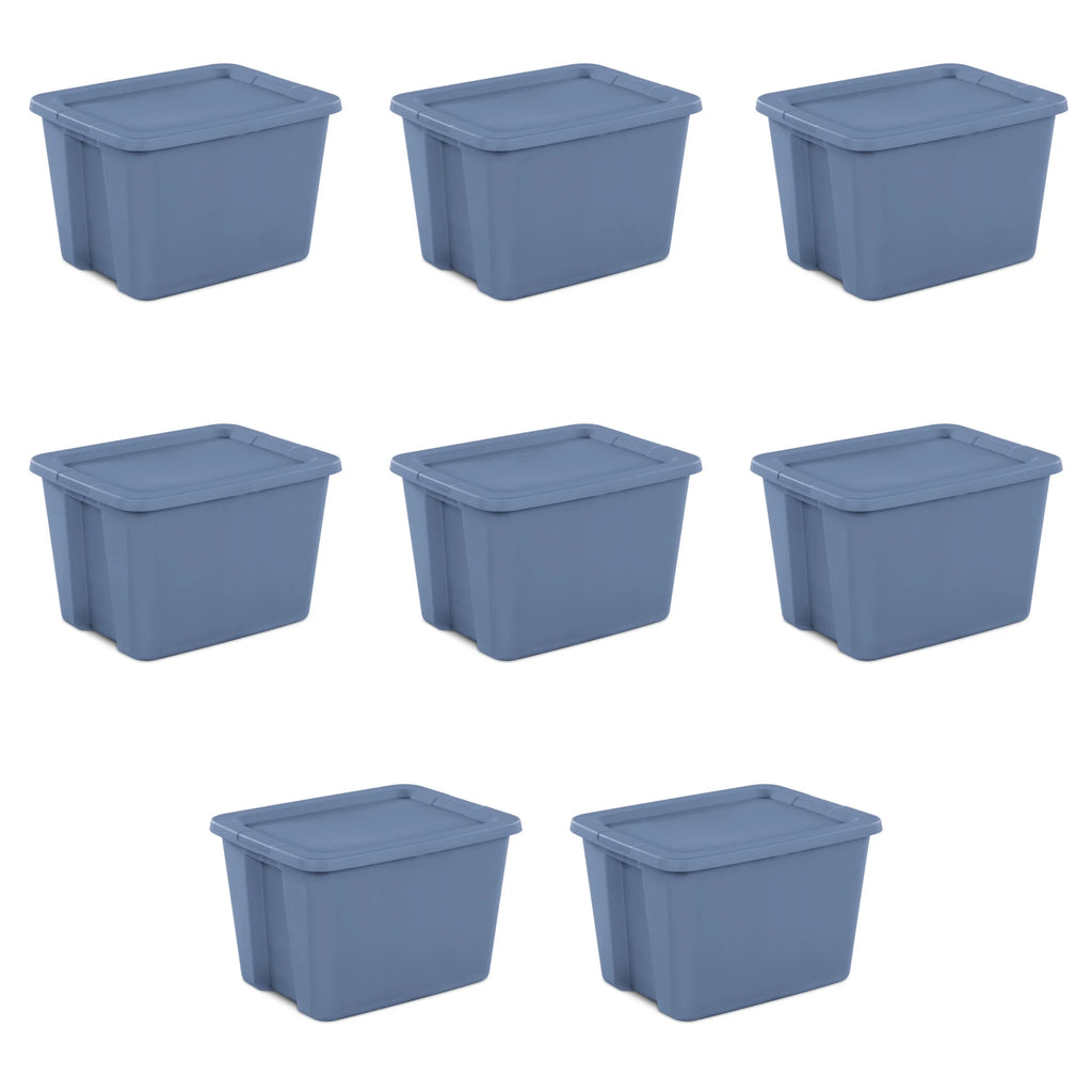 18 Gallon Plastic Tote Box, Set of 8 X5213